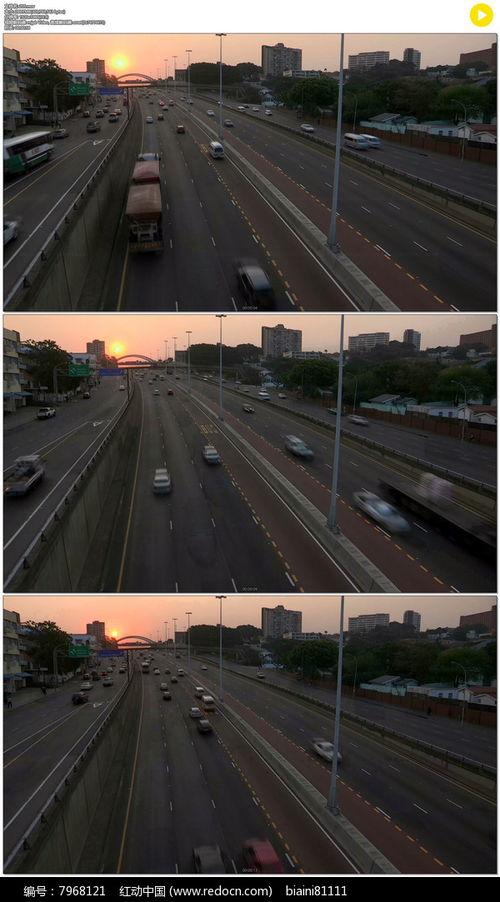 车流的视频,城市交通动态全景扫描
